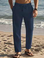 LINEN DRAWSTRING TROUSERS FOR MEN