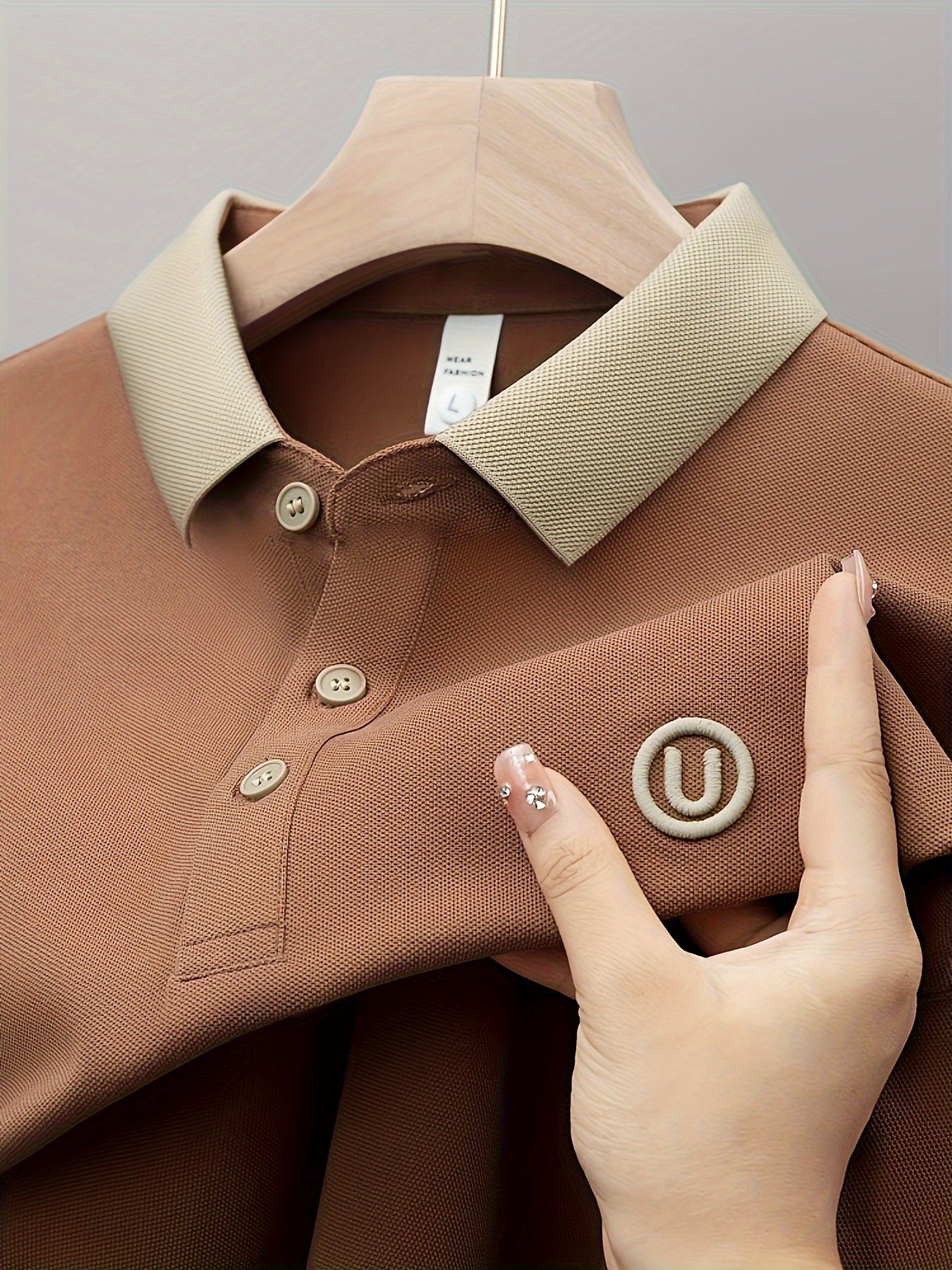 EMBROIDERED LAPEL SHIRT FOR MEN