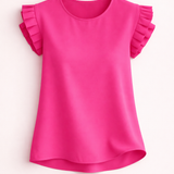 Viviane | Blouse à manches courtes et volants étagés