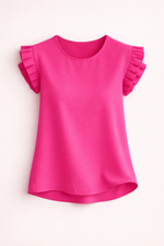 Viviane | Blouse à manches courtes et volants étagés