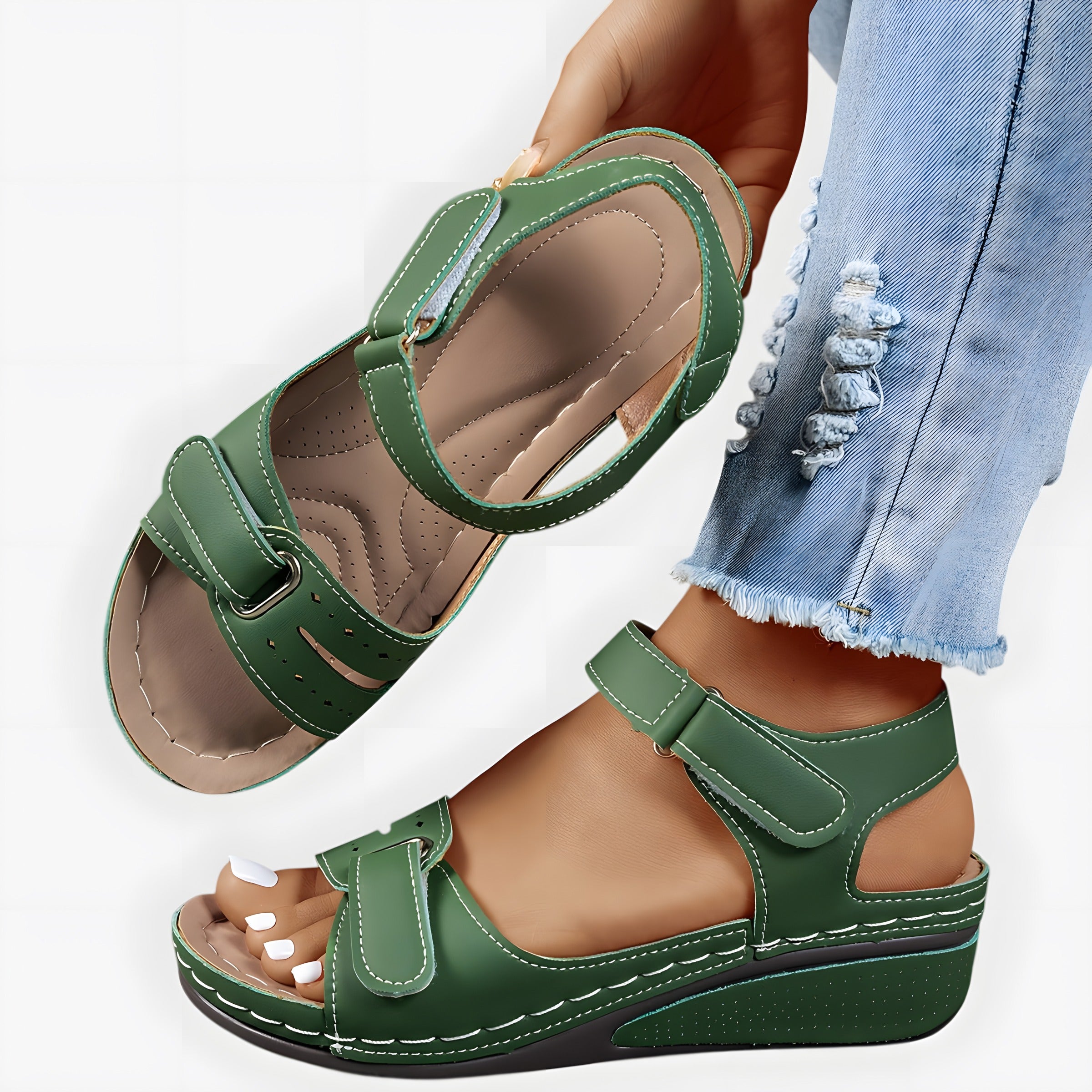 Hana | Sandales orthopédiques femme de soutien Vert