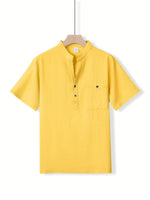 HENLEY COTTON SHIRT FOR MEN
