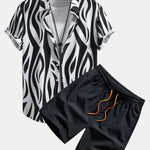 Ensemble Améline — chemise à imprimé abstrait & short de bain
