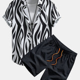 Ensemble Améline — chemise à imprimé abstrait & short de bain