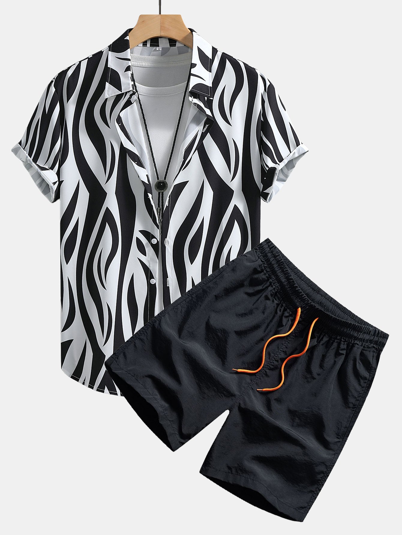 Ensemble Améline — chemise à imprimé abstrait & short de bain