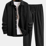 Ensemble — chemise en velours côtelé & pantalon en velours côtelé à jambe droite