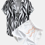 Ensemble Améline — chemise à imprimé abstrait & short de bain