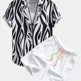Ensemble Améline — chemise à imprimé abstrait & short de bain