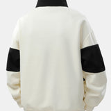 Ensemble — sweat polo patchwork color block & pantalon de jogging à plis