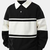 Ensemble — sweat polo patchwork color block & pantalon de jogging à plis