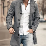 BUTTON TRENCH COAT FOR MEN