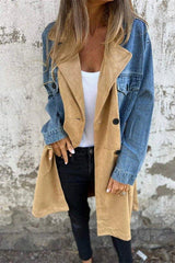 Manteau Long en Jean Bicolore