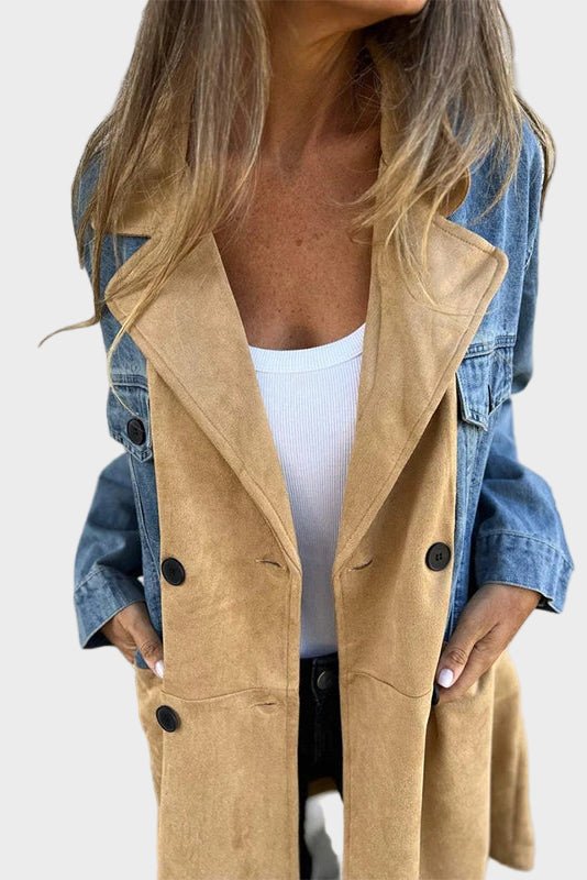 Manteau Long en Jean Bicolore