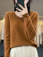 Clémence | Pull en maille à col V et poignets côtelés