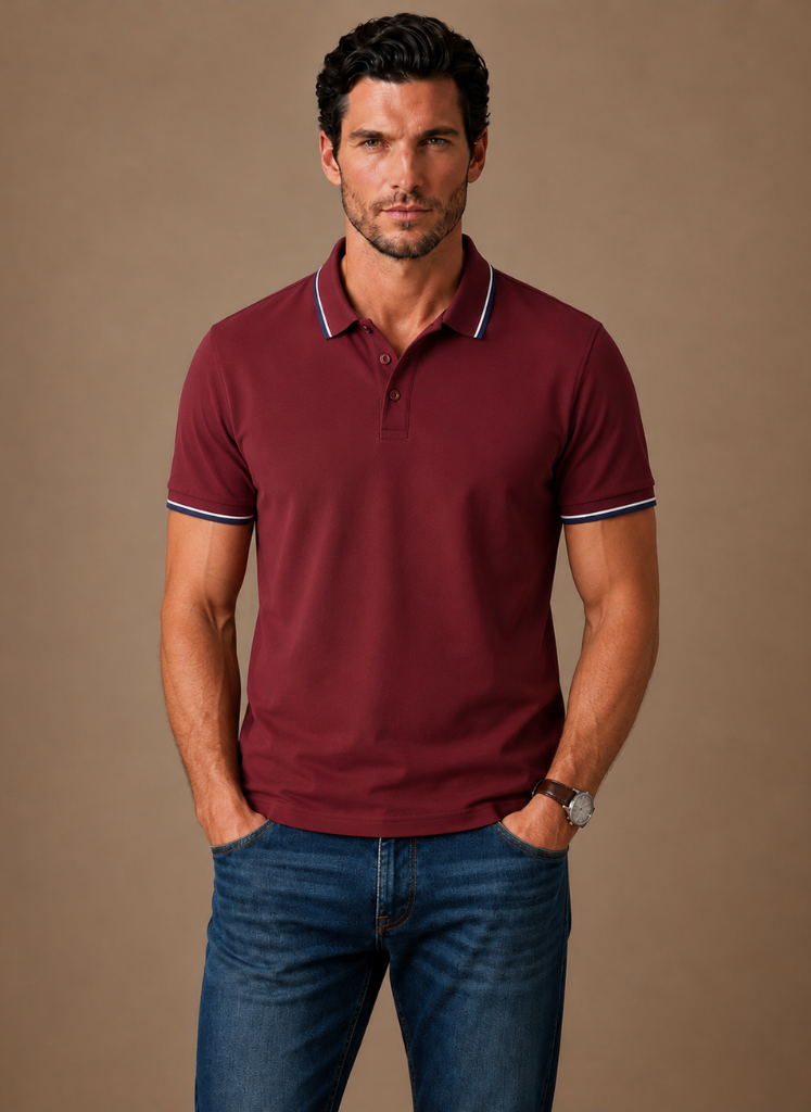 Men's Classic Tipped Polo Shirt – Smart Casual Cotton | Areleon