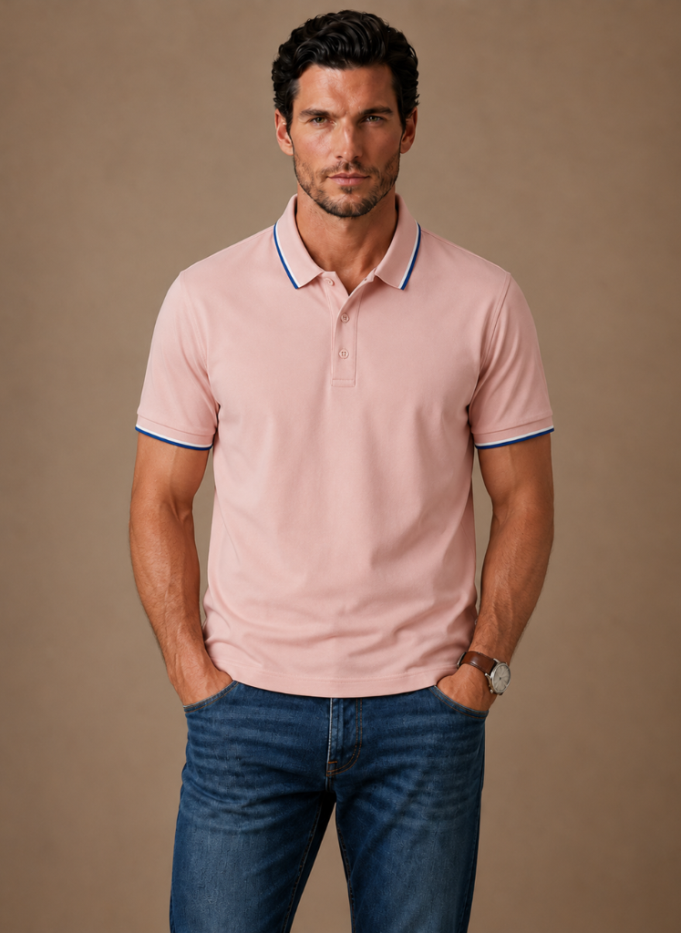 Men's Classic Tipped Polo Shirt – Smart Casual Cotton | Areleon