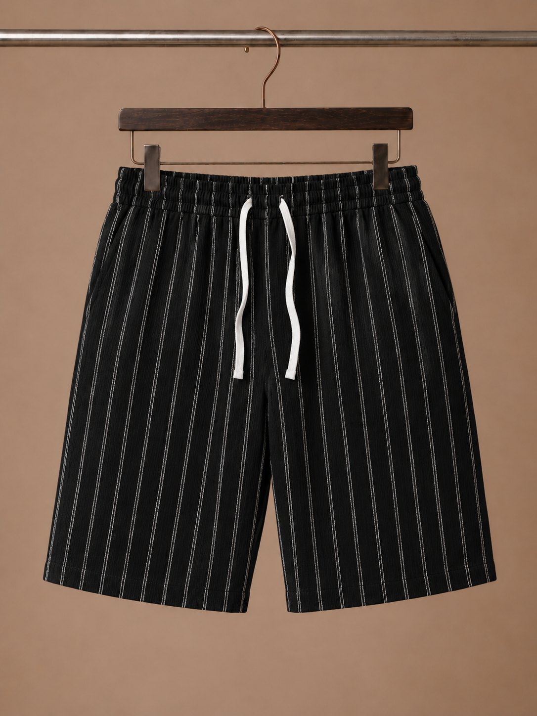 Men's Linen Drawstring Shorts – Striped Relaxed Fit | Areleon
