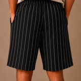 Men's Linen Drawstring Shorts – Striped Relaxed Fit | Areleon