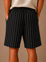Men's Linen Drawstring Shorts – Striped Relaxed Fit | Areleon