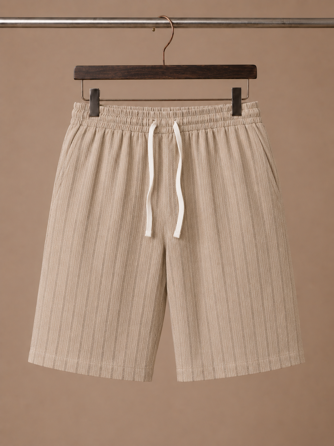 Men's Linen Drawstring Shorts – Striped Relaxed Fit | Areleon