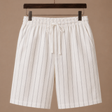 Men's Linen Drawstring Shorts – Striped Relaxed Fit | Areleon