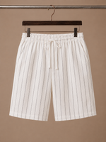 Men's Linen Drawstring Shorts – Striped Relaxed Fit | Areleon