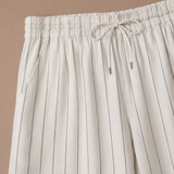 Men's Linen Drawstring Trousers – Striped Casual Fit | Areleon