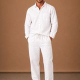 Men's Linen Cotton Set – Shirt & Trousers Smart Casual | Areleon
