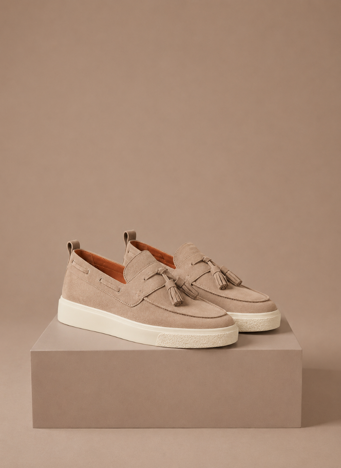 Mocassins sneakers à pampilles pour homme – Slip-on en suède décontracté | Areleon