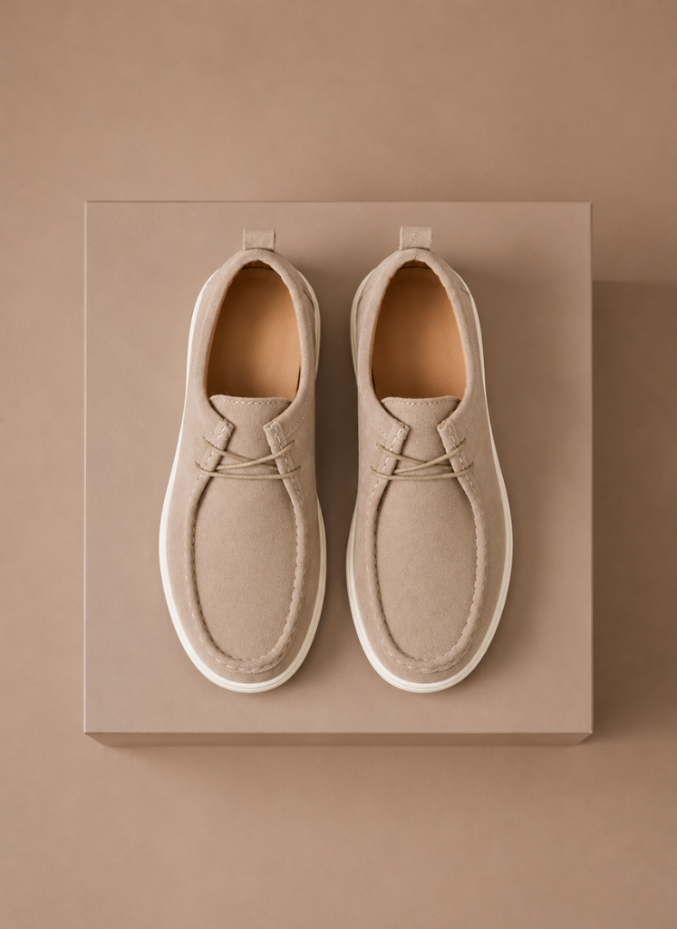 Men's Moc-Toe Lace-Up Suede Shoes – Casual Everyday | Areleon