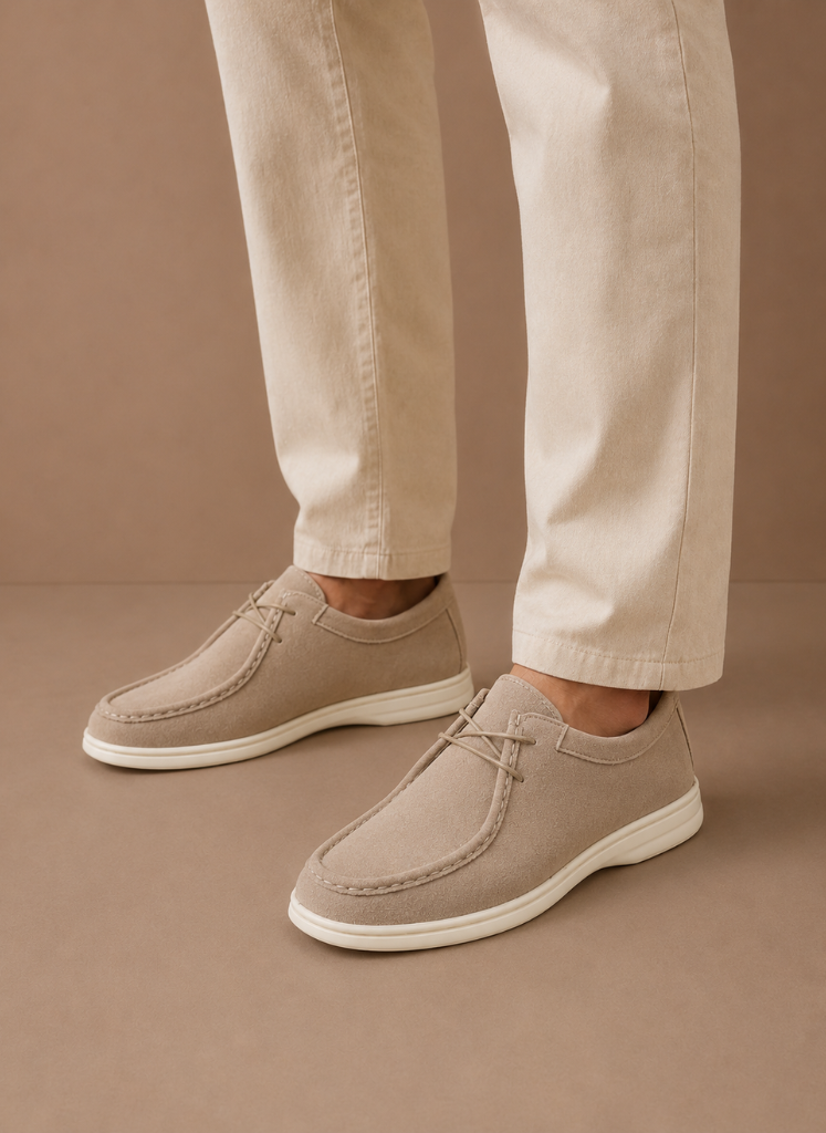 Men's Moc-Toe Lace-Up Suede Shoes – Casual Everyday | Areleon
