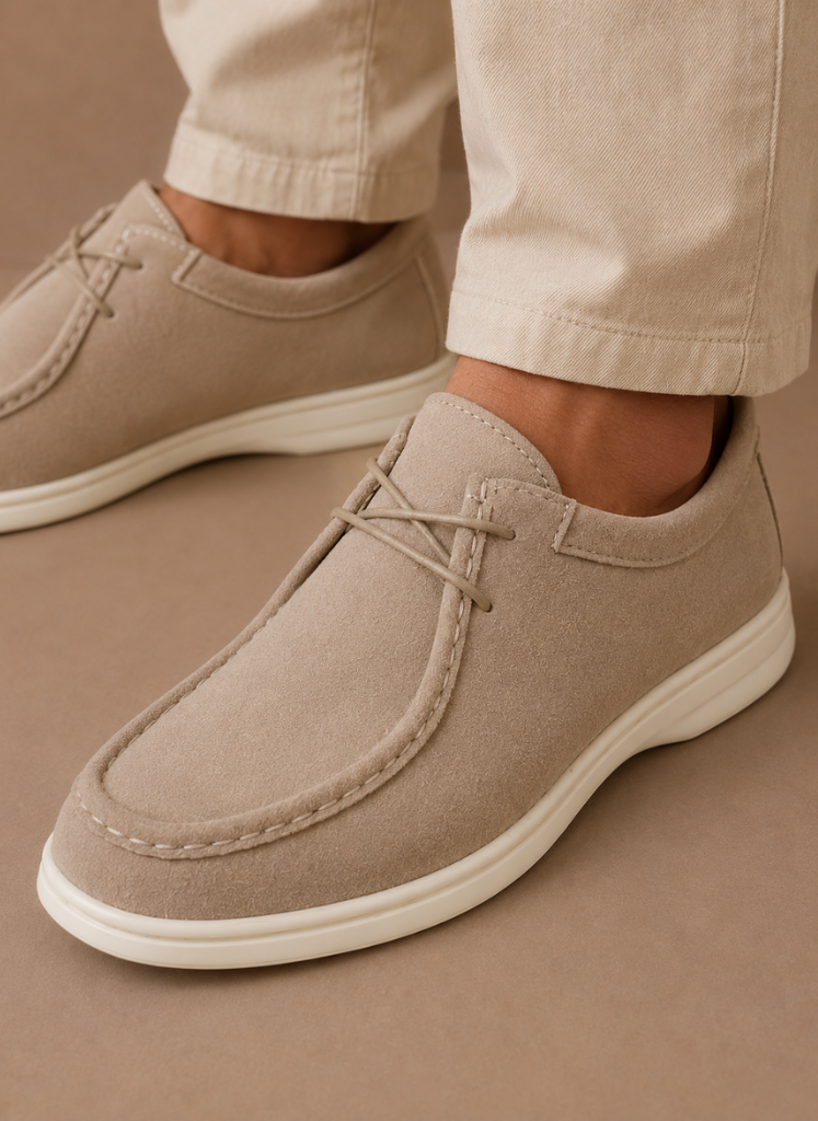 Men's Moc-Toe Lace-Up Suede Shoes – Casual Everyday | Areleon