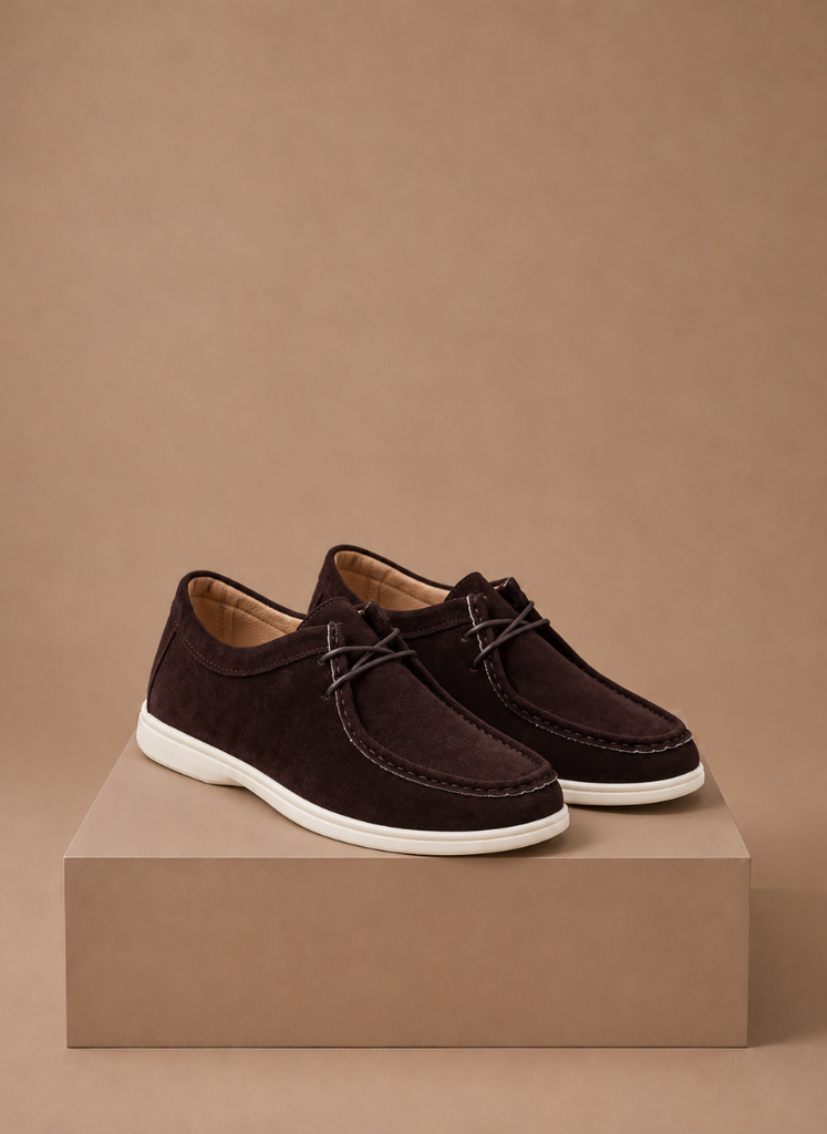 Men's Moc-Toe Lace-Up Suede Shoes – Casual Everyday | Areleon