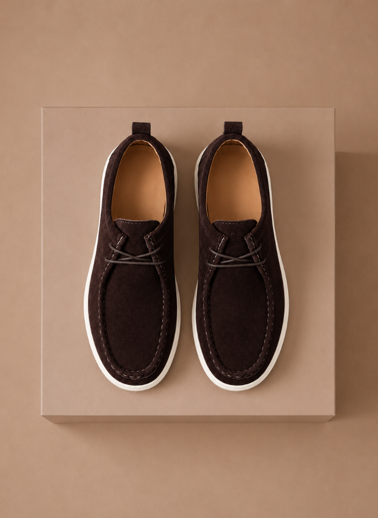 Men's Moc-Toe Lace-Up Suede Shoes – Casual Everyday | Areleon