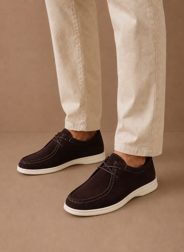 Men's Moc-Toe Lace-Up Suede Shoes – Casual Everyday | Areleon