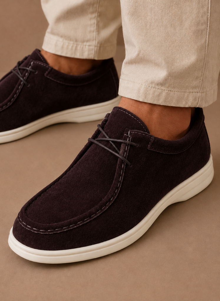 Men's Moc-Toe Lace-Up Suede Shoes – Casual Everyday | Areleon