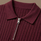Men's Striped Knit Polo Shirt – Breathable Short Sleeve | Areleon