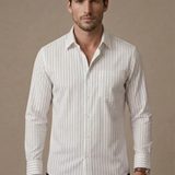 Men's Cotton Striped Shirt – Classic Button-Up | Areleon
