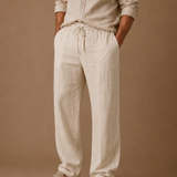 Men's Linen Blend Trousers – Lightweight Smart Casual | Areleon