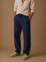 Men's Linen Blend Trousers – Lightweight Smart Casual | Areleon