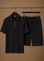 Men's Matching Polo & Shorts Set – Summer Ribbed | Areleon