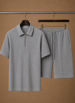 Men's Matching Polo & Shorts Set – Summer Ribbed | Areleon