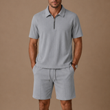 Men's Matching Polo & Shorts Set – Summer Ribbed | Areleon