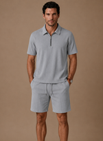 Men's Matching Polo & Shorts Set – Summer Ribbed | Areleon