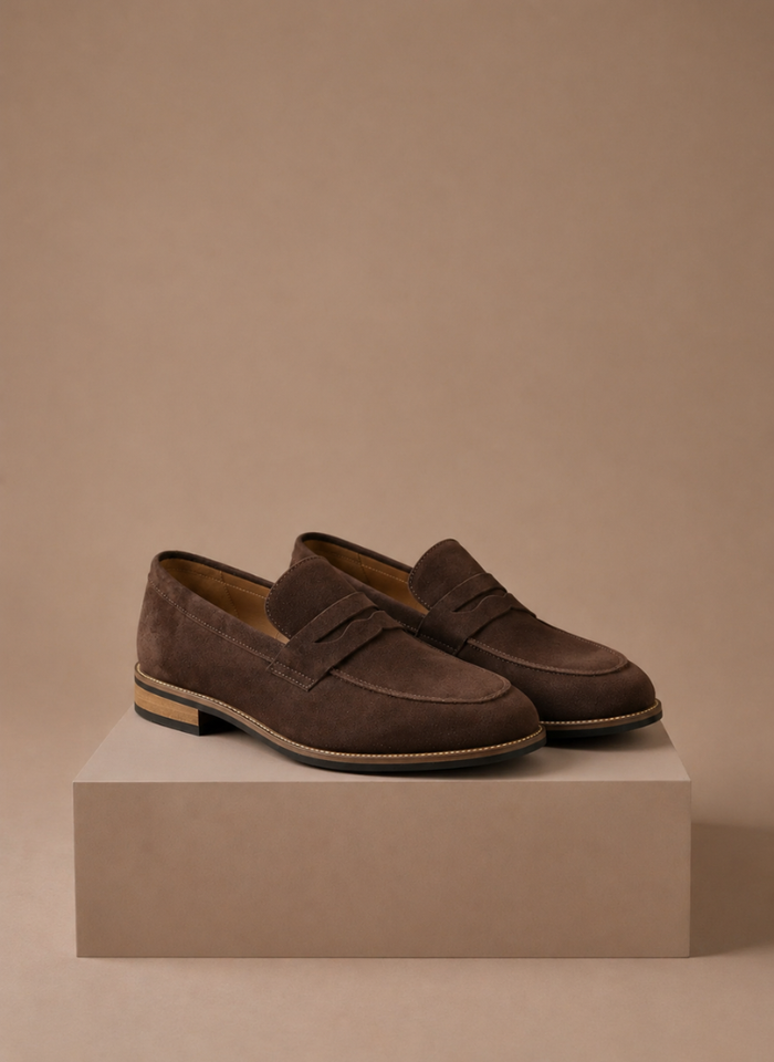 Mocassins penny pour homme – Chaussures en suède smart casual et habillées | Areleon