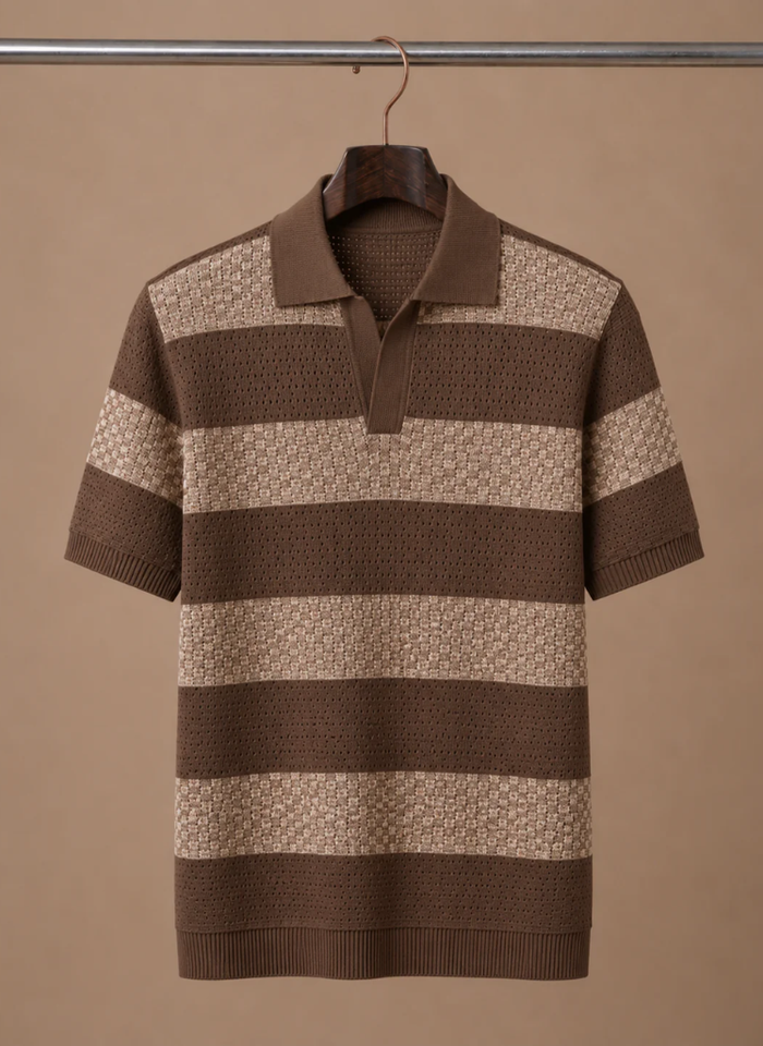 Men's Striped Polo Shirt – Premium Smart Casual Fit | Areleon