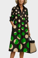 Isabelle | Robe chemise midi à pois