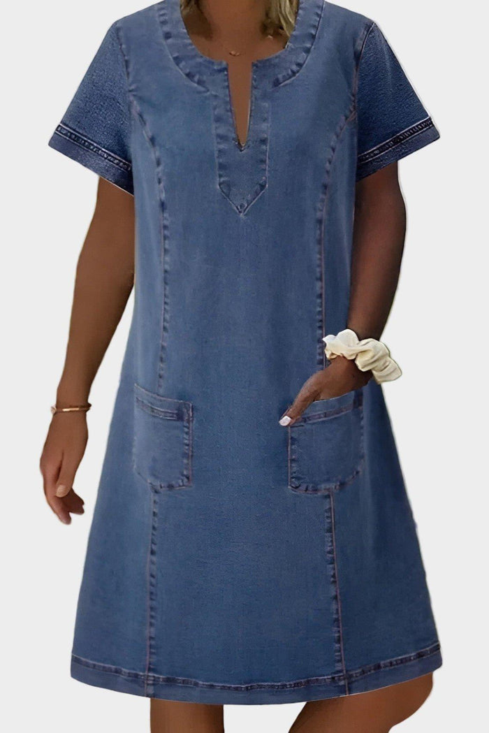 Robe en Jean Légère à Col V