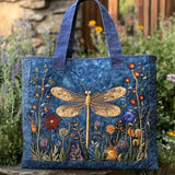 Constance | Sac cabas matelassé à motif libellule et fleurs des champs