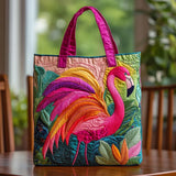 Lucie | Sac cabas matelassé au flamant tropical